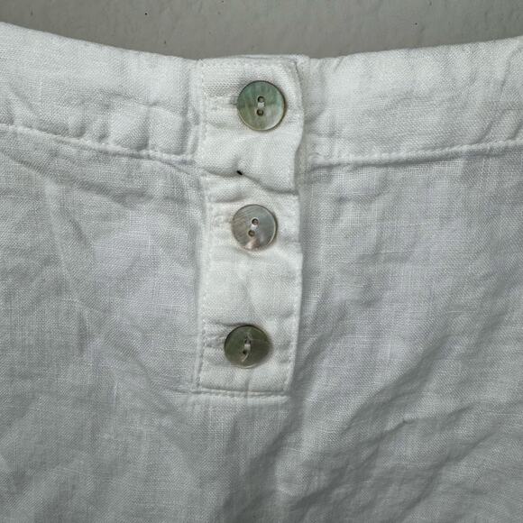 Eileen Fisher White Linen 3/4 Sleeve Button Back Blouse Women’s S - Picture 5 of 8